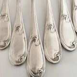 Nine large Ercuis silver-plated forks