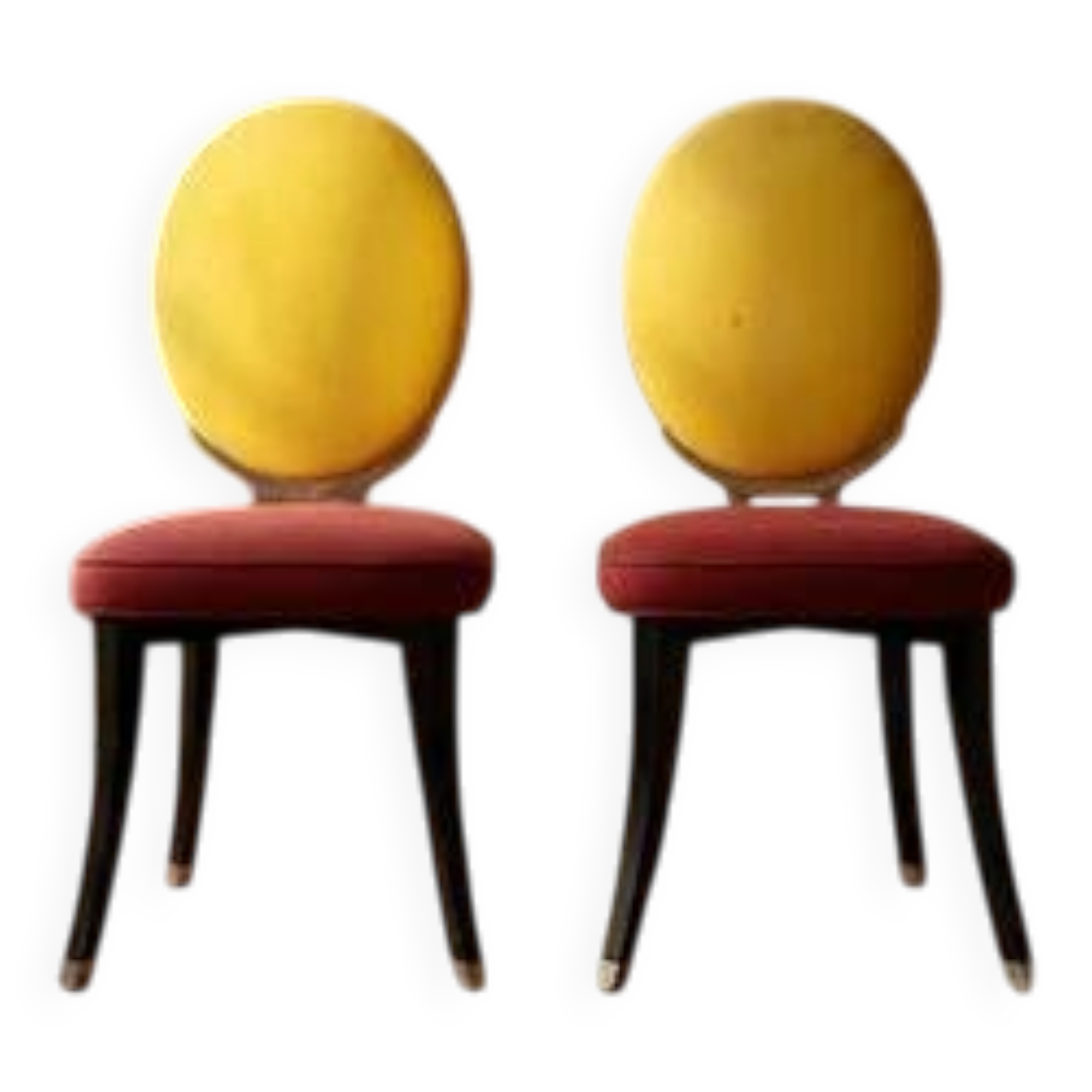 Pair of medallion chairs, Funny Valentine model, by Jean-Charles de Castelbajac, 20th century