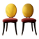Pair of medallion chairs, Funny Valentine model, by Jean-Charles de Castelbajac, 20th century