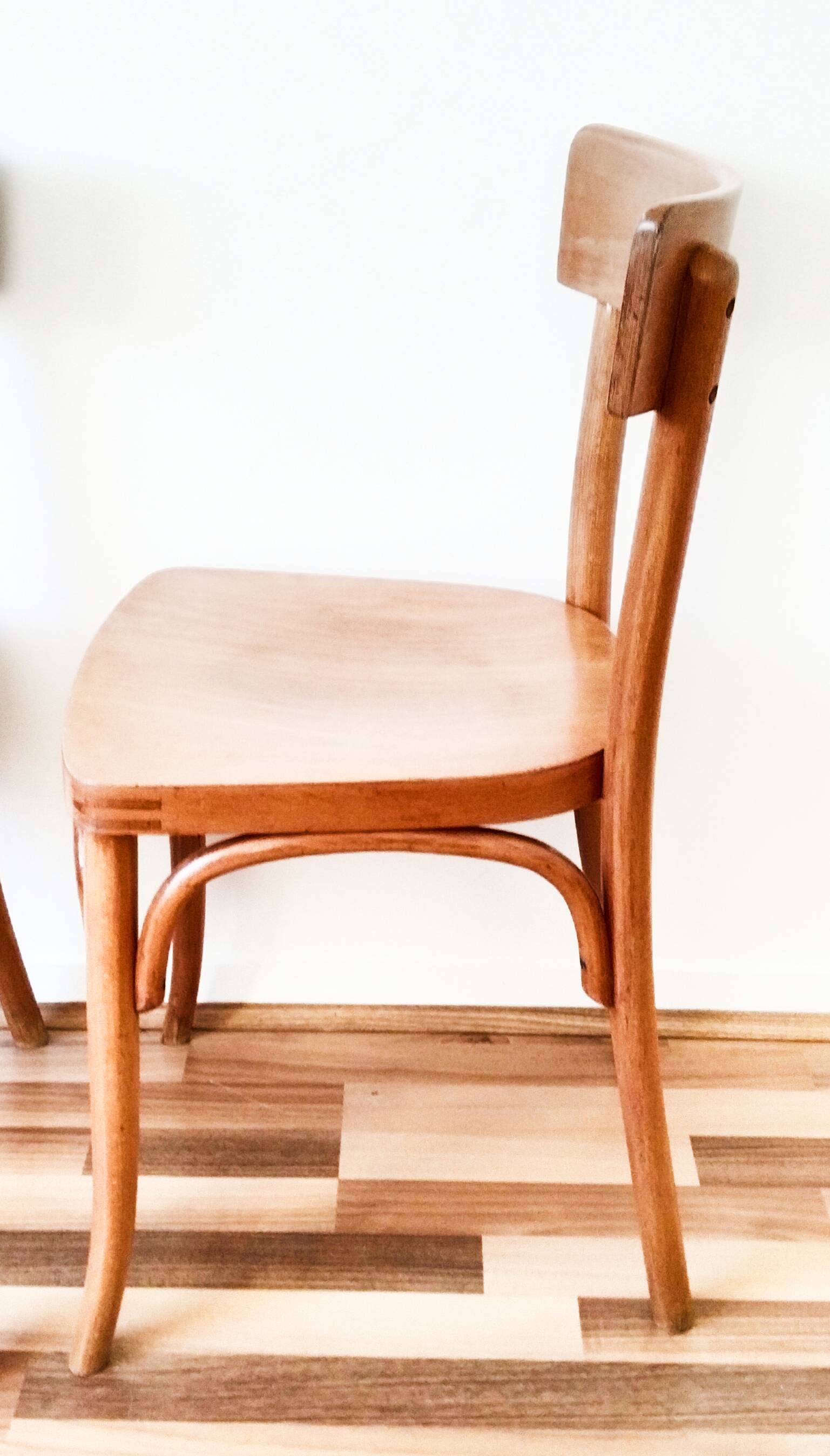 Scandinavian bistro chairs in turned wood, Baumann style