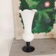 Vase vintage en verre opalin – Blanc et améthyste, années 1970/80