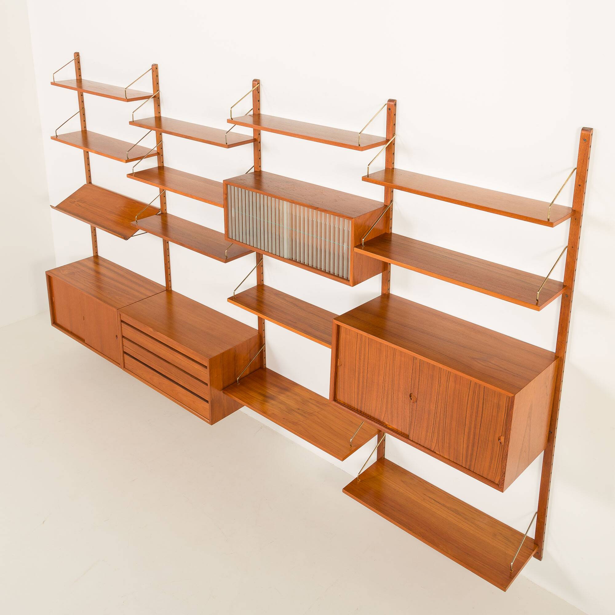 Poul Cadovius 4 bay teak Wall unit, 1960s