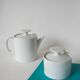 white ceramic teapot and sugar bowl Germany Thomas Design Modernist 1970