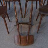 Set of 7 oak and beech plywood chairs