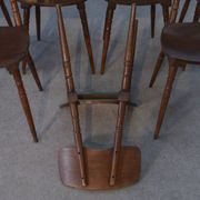Set of 7 oak and beech plywood chairs