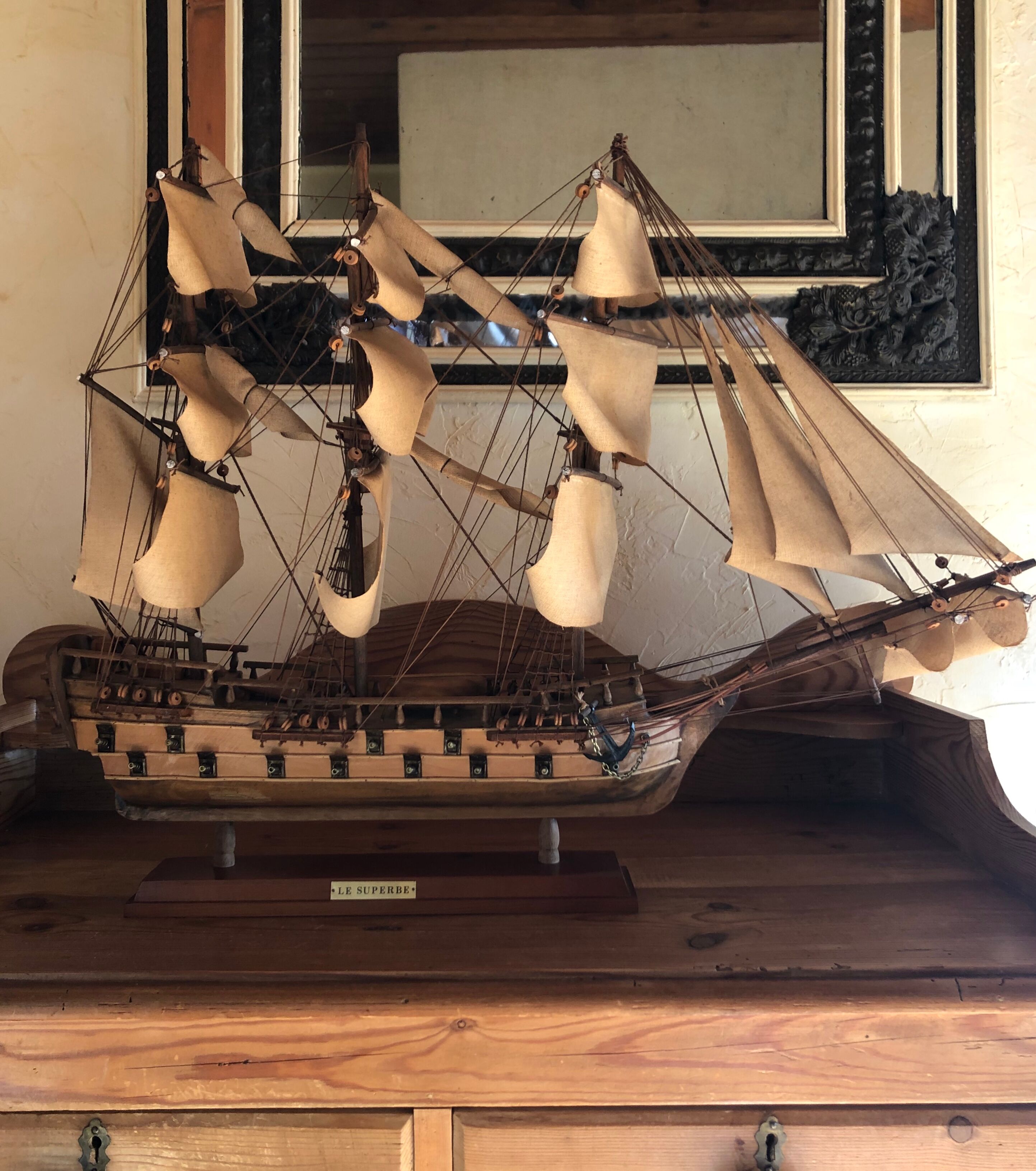 Wooden boat model