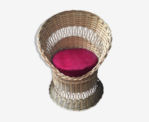 Fauteuil corbeille enfant en rotin