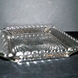 Antique rectangular molded crystal tray, 1920