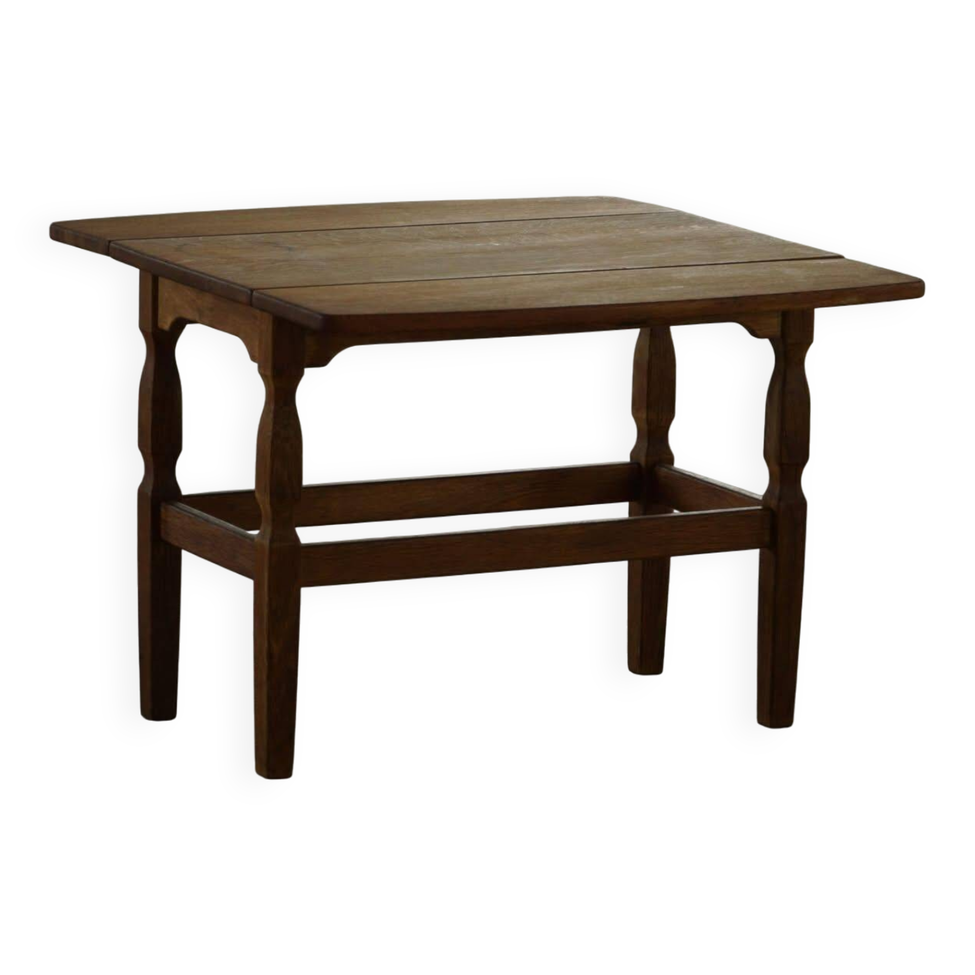 Modern Danish folding side table in solid oak, mid-20th century.