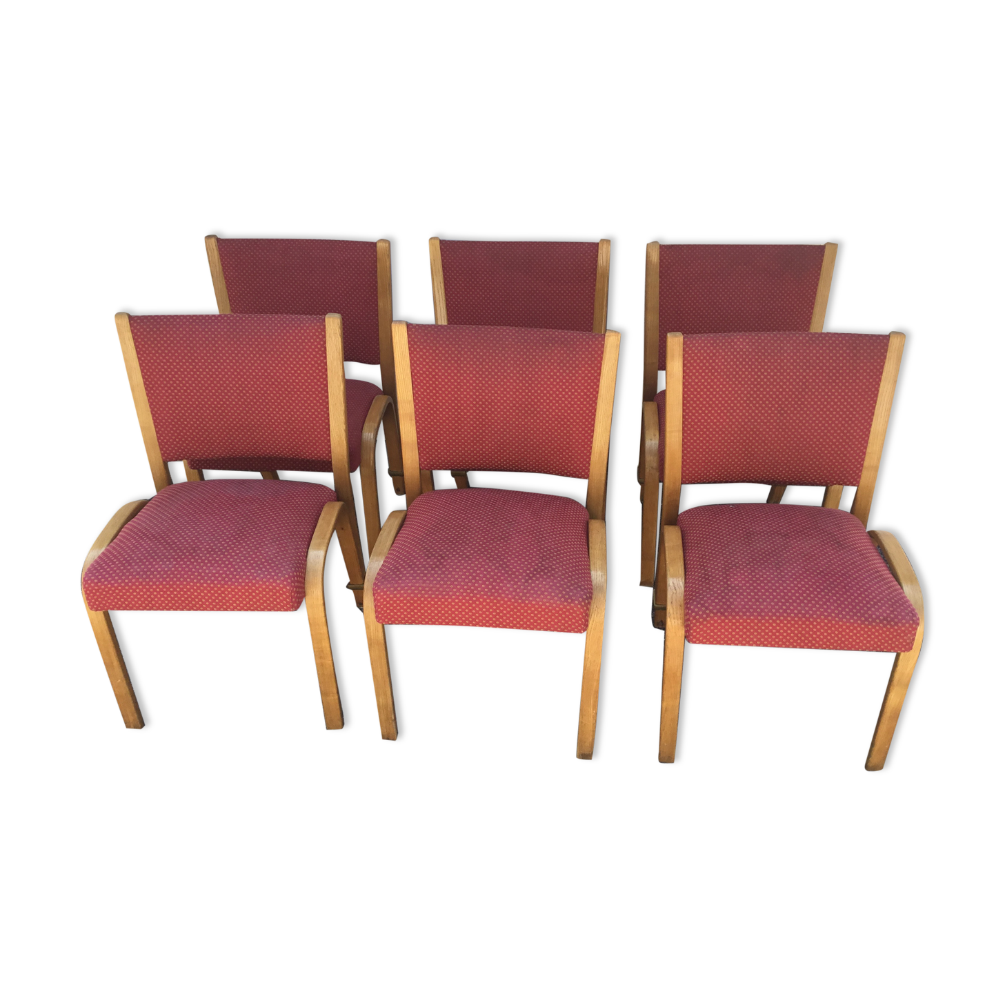 Series of 6 bow wood steiner chairs