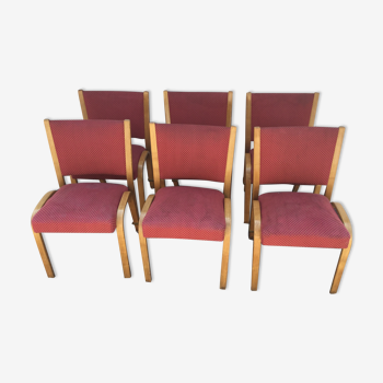 Série de 6 chaises bow wood steiner