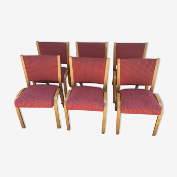 Series of 6 bow wood steiner chairs