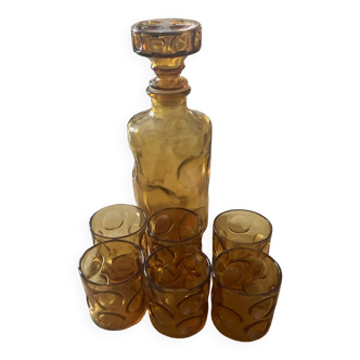 Amber carafe + glasses