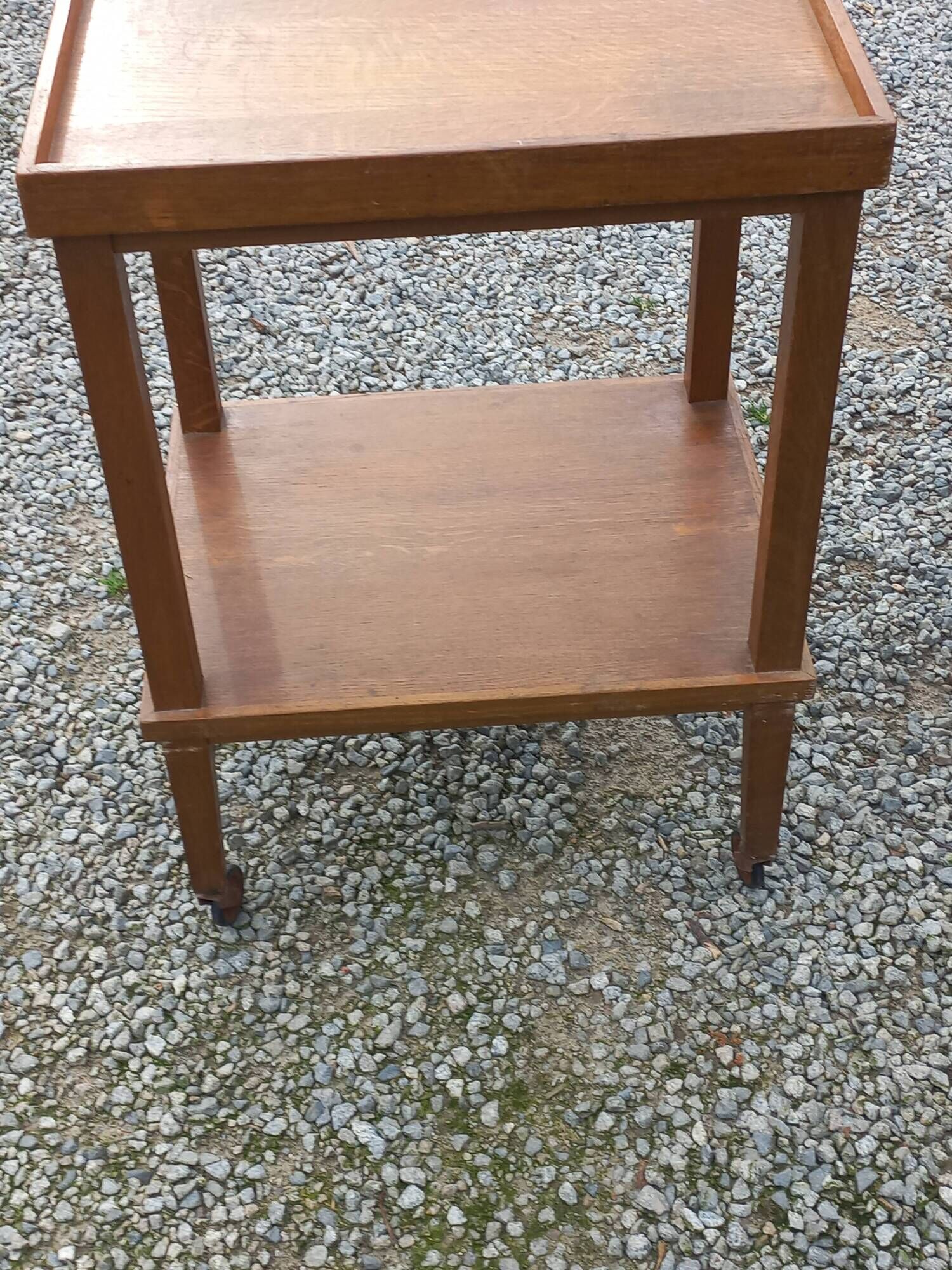 Pair of vintage 50s oak side tables
