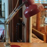 Vintage articulated table lamp red metal