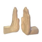 Pair of vintage 70 ceramic hands bookends
