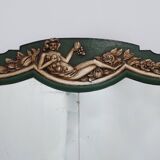 French Art Deco mirror in green carved wood, 1930s