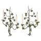 Pair of 20th century two-light painted metal wall lights.