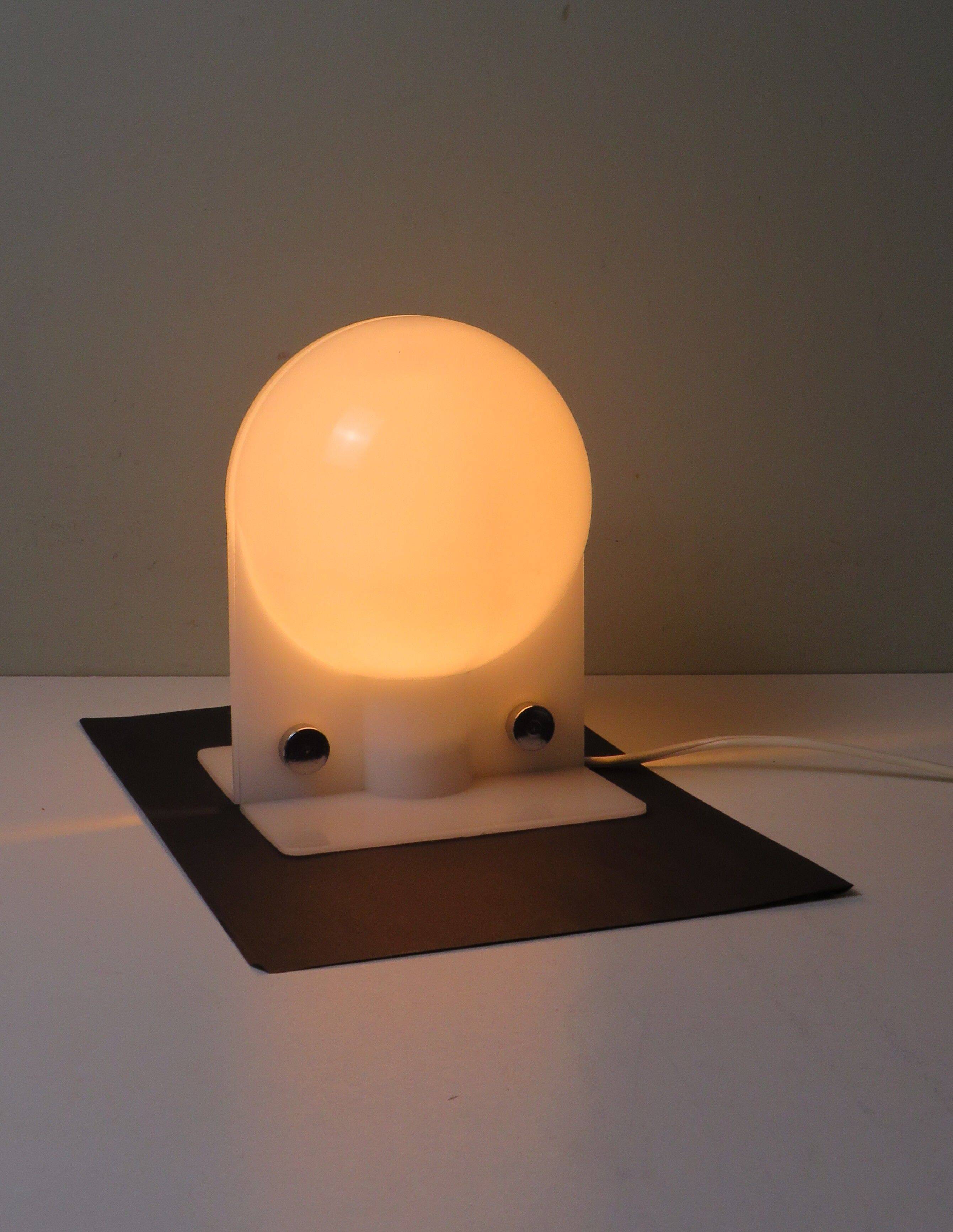 Vintage Guzzini lamp by Sergio Brazzoli, Italy 1970, Space Age design.