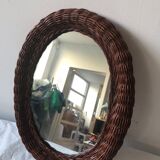 Vintage rattan mirror  24x31cm