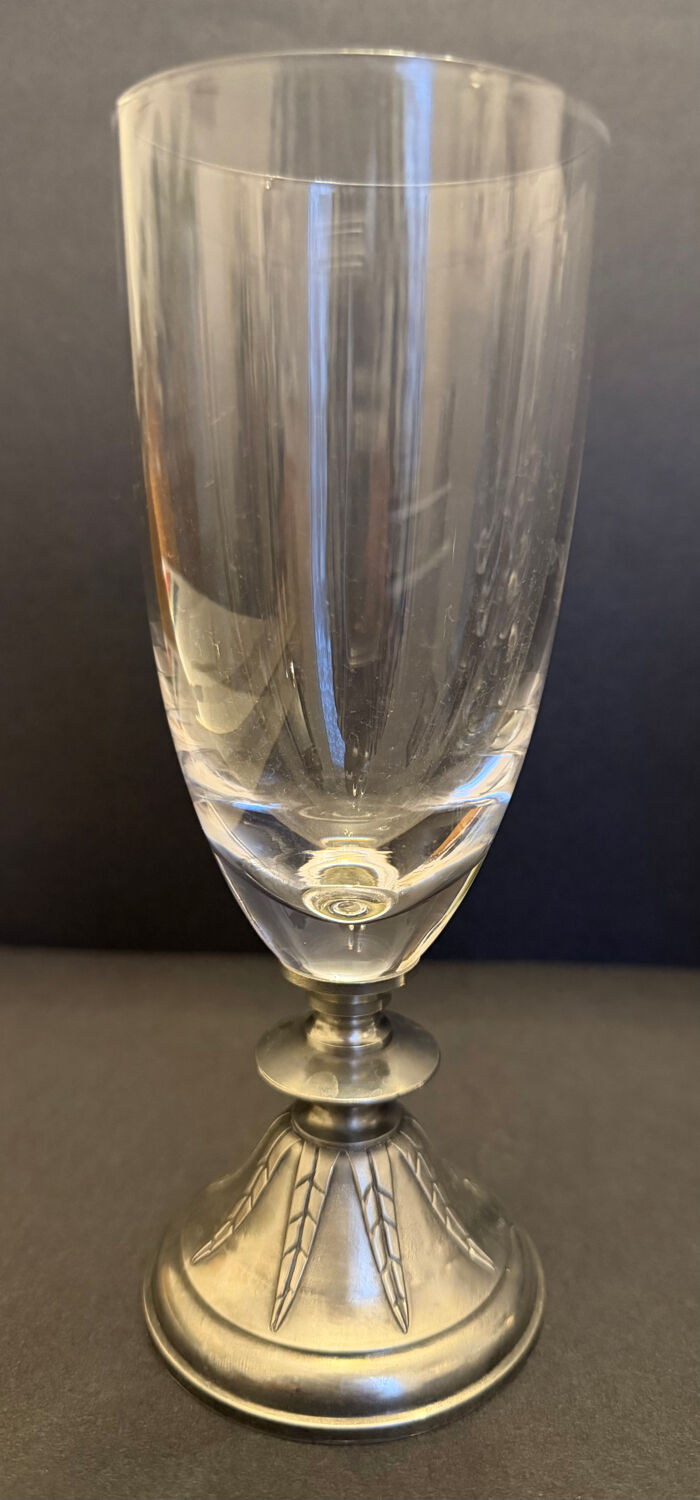 Set of 6 crystal champagne flutes