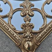 Hollywood Regency Wall Mirror in Brass, Neoclassical Style, 1950s