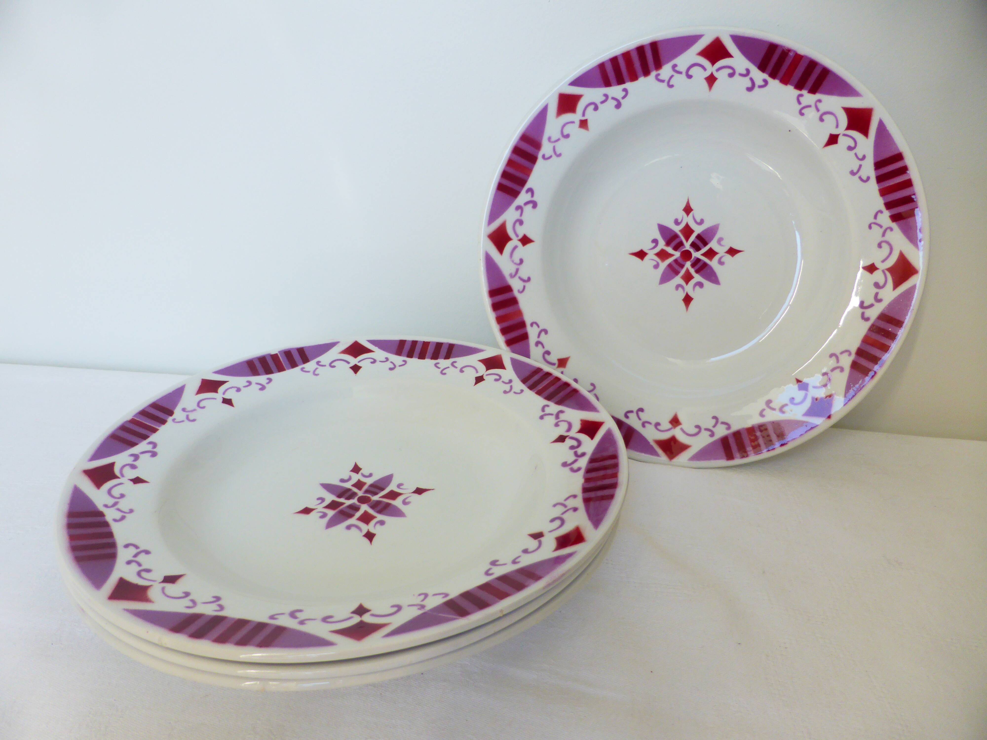 4 soup plates from Moulin des Loups and Hamage, Madeleine model 2106210