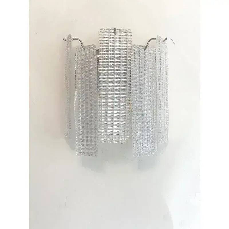 Simoeng “Listelli” Murano Glass Wall Sconce with Diamond Strips - Set 4