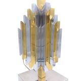 Lamp foot sculpture cactus brass and chrome lem atelier la boetie 1974