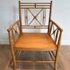 Vicario Armchair in Natural Wood Bamboo Style with Crossbars. Made in France.