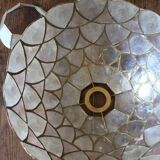 Vintage Brass Mother-of-Pearl Corolla Suspension