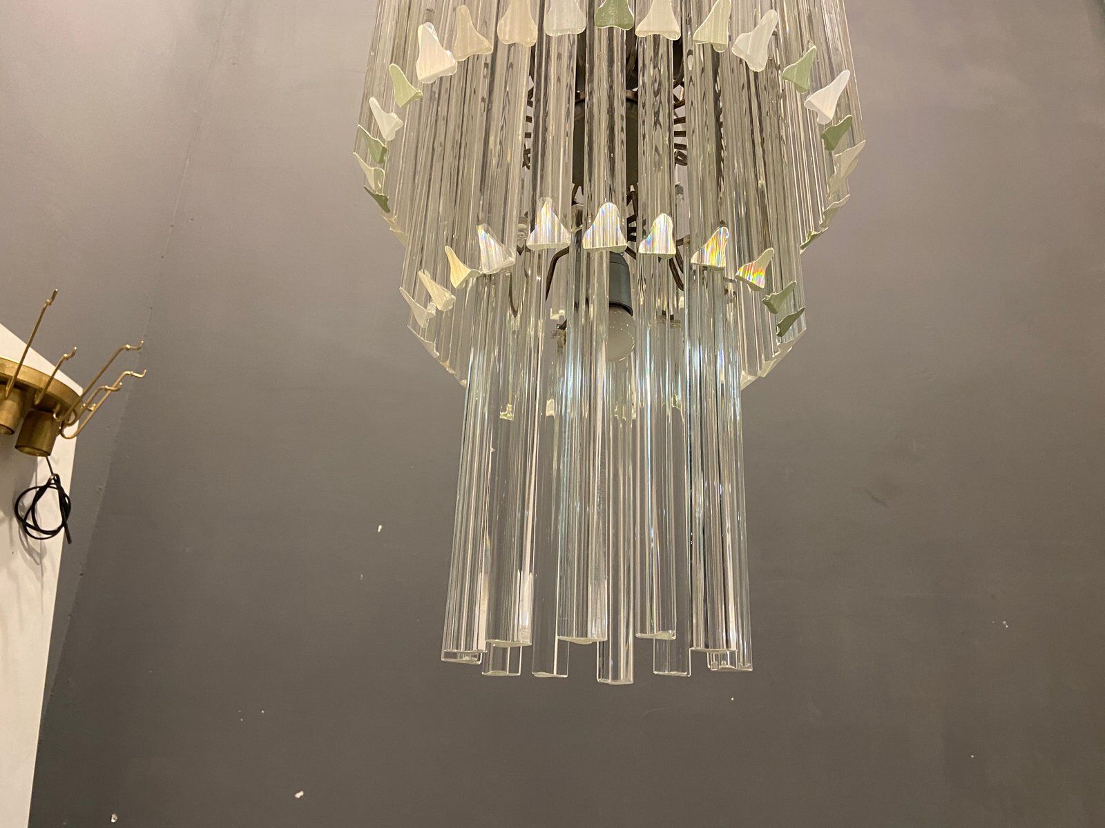 Italian murano glass prism chandelier