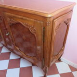 Louis XV style chest of drawers in walnut and marquetry