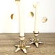 Pair of vintage brass and mother-of-pearl candle holders