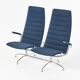 Canapé “SAS Chair” en en métal chromé et tissu bleu par Jens Armundsen pour Fritz Hansen