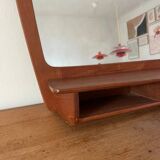 Rare vintage Danish teak mirror with 2 compartments - mid-century mirror