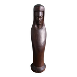 Statue sculpture vierge femme en bois noir ébène