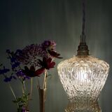 Vintage tulip pendant light in amber glass