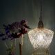 Suspension tulipe vintage en verre ambré