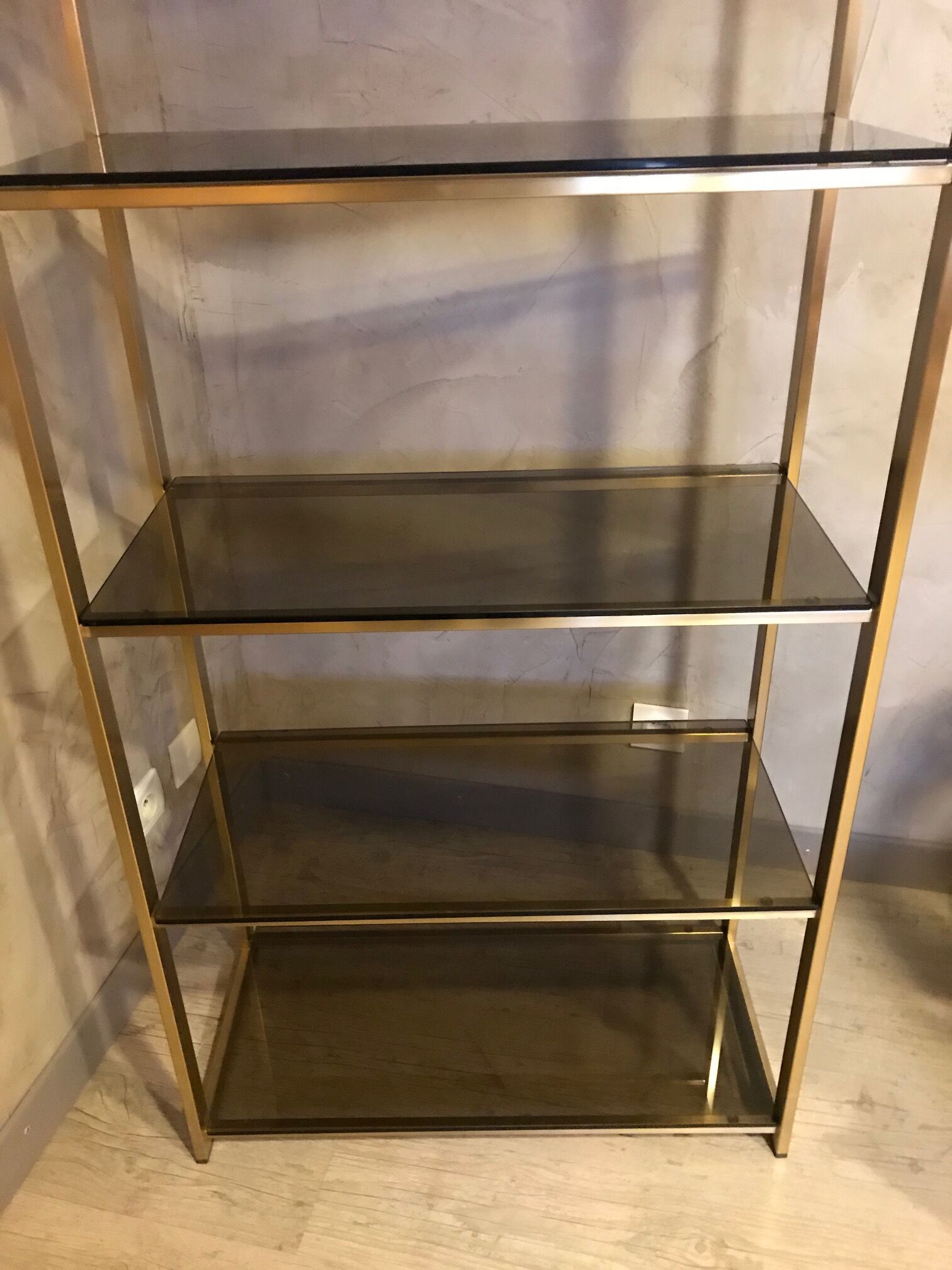 Brass and glass shelf