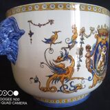 Renaissance Cache Pot in earthenware from Gien, year 1875