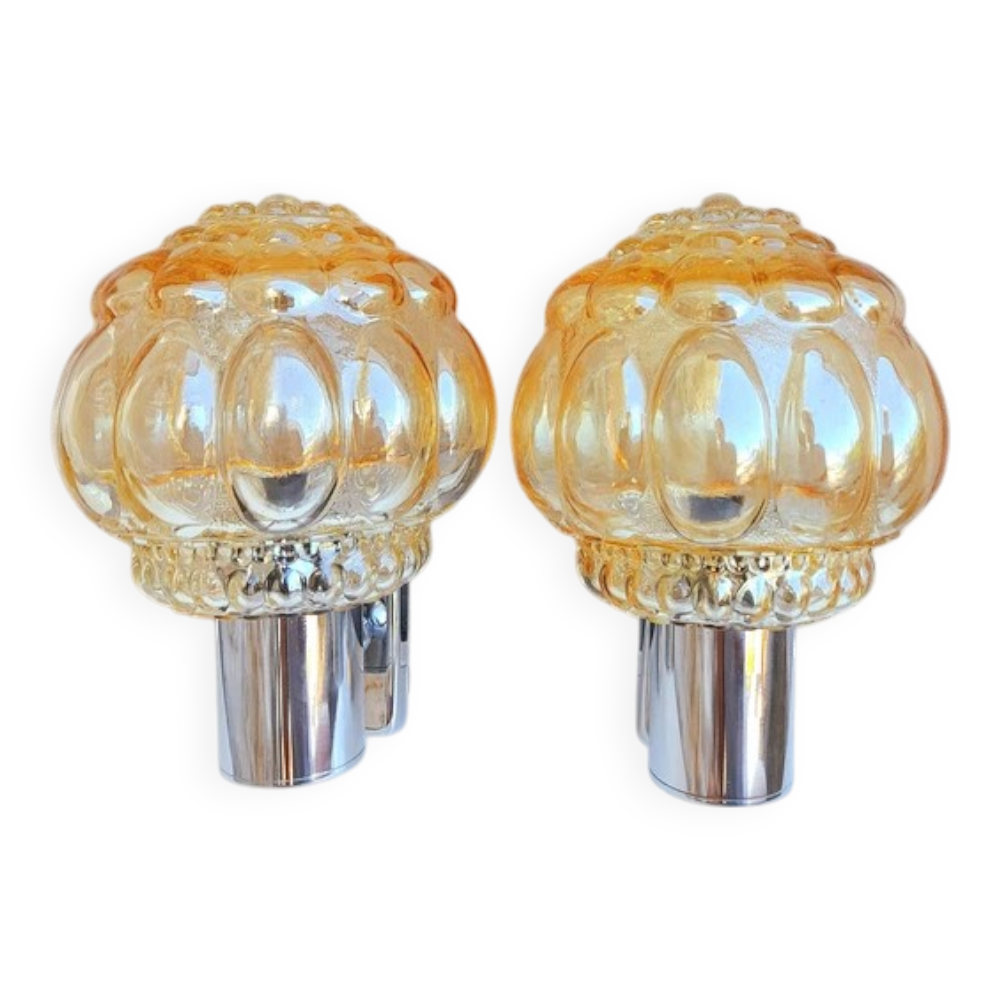 Pair of Helena Tynell bubble wall lights from the 70s
