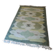 Green Scandinavian kilim carpet