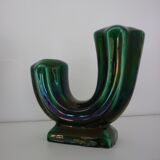 Vintage stylized cactus green candle holder