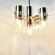 Vintage italian glass and chrome chandelier, 1970s