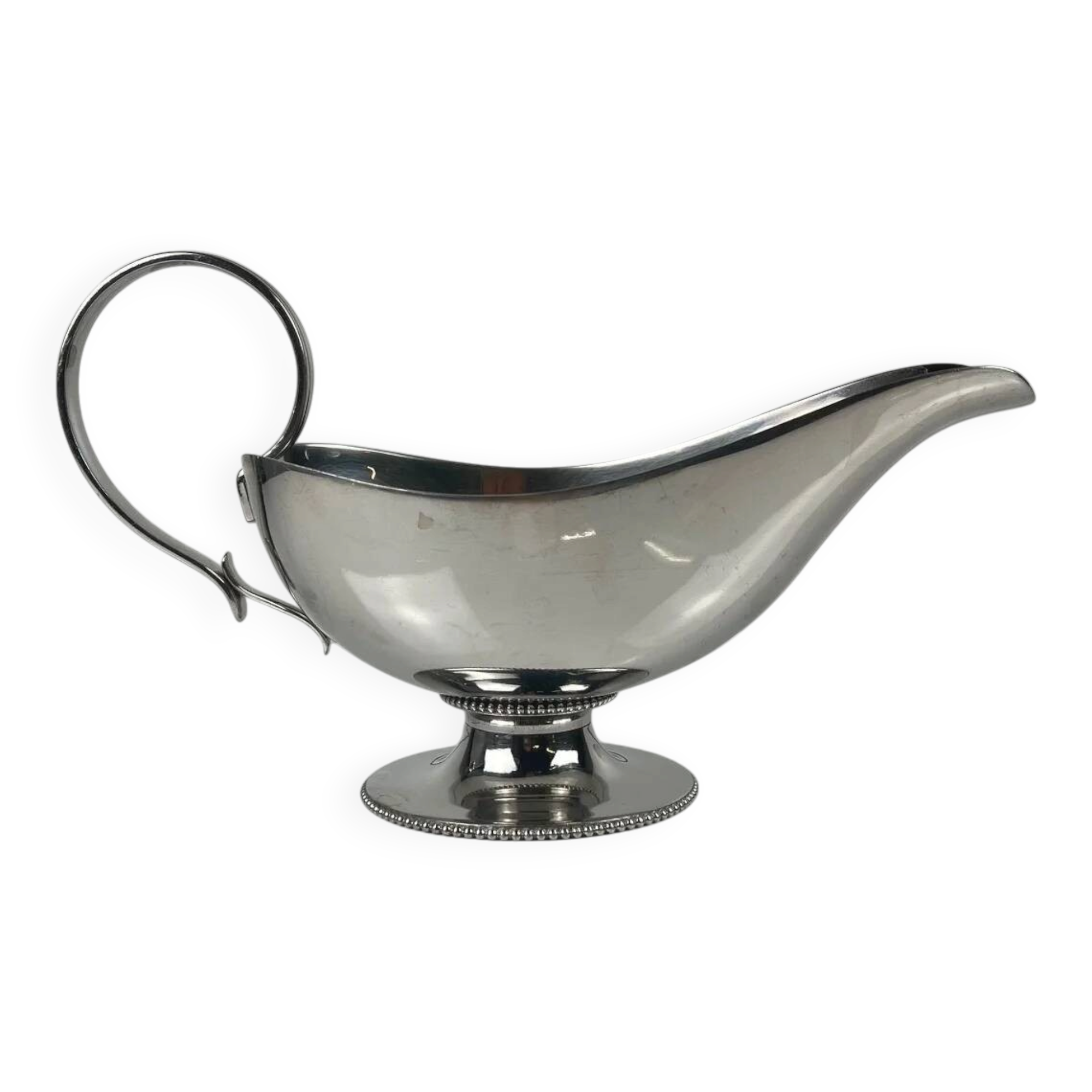 Royal BB stainless steel sauceboat, France, mid-20th century.