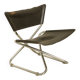 Scandinavian "Z" side chair in patinated black leather by Erik Magnussen for