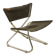 Scandinavian "Z" side chair in patinated black leather by Erik Magnussen for