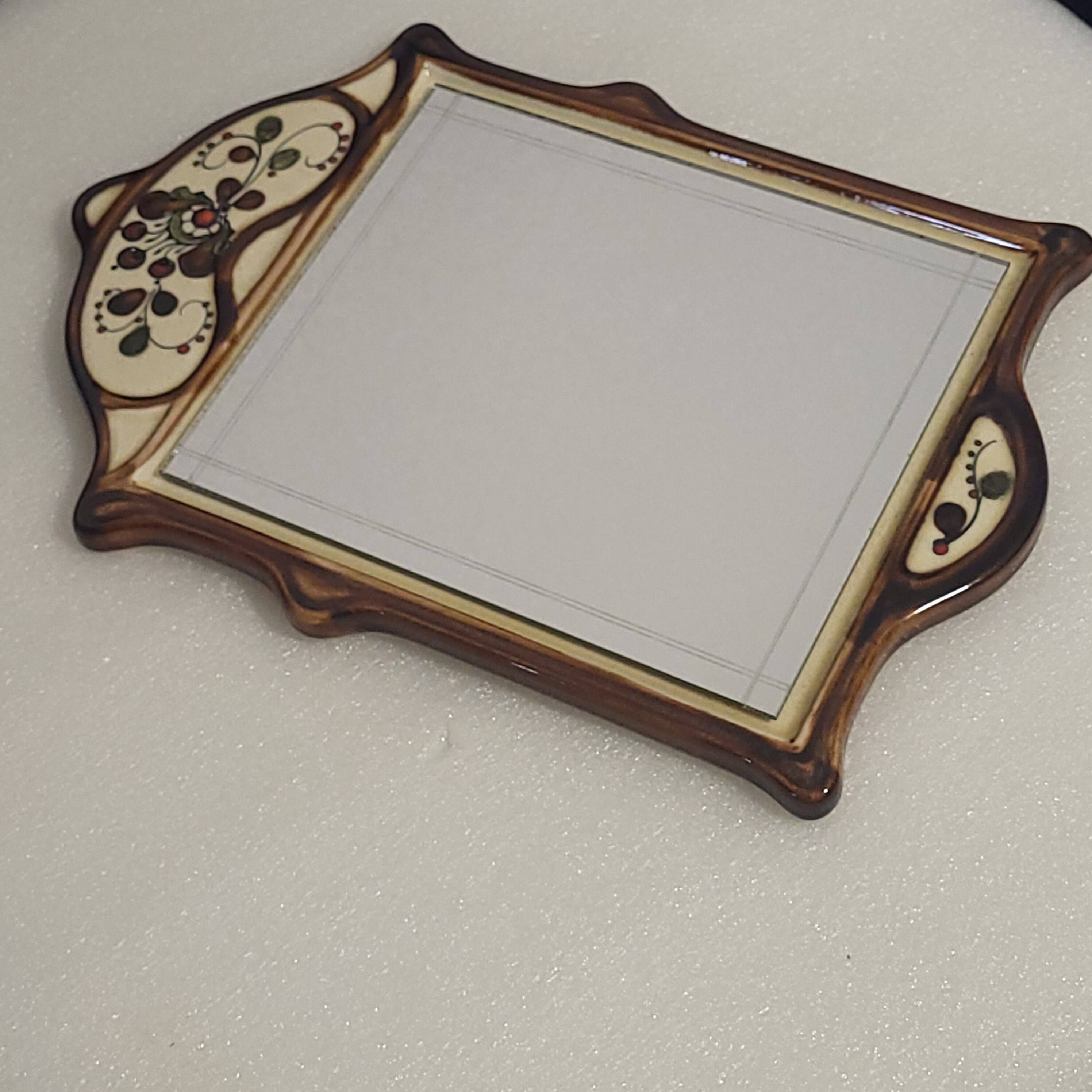 Majolika ceramic mirror, 1950-60