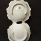 Double porcelain servant with floral decoration, polychrome and gilding – f